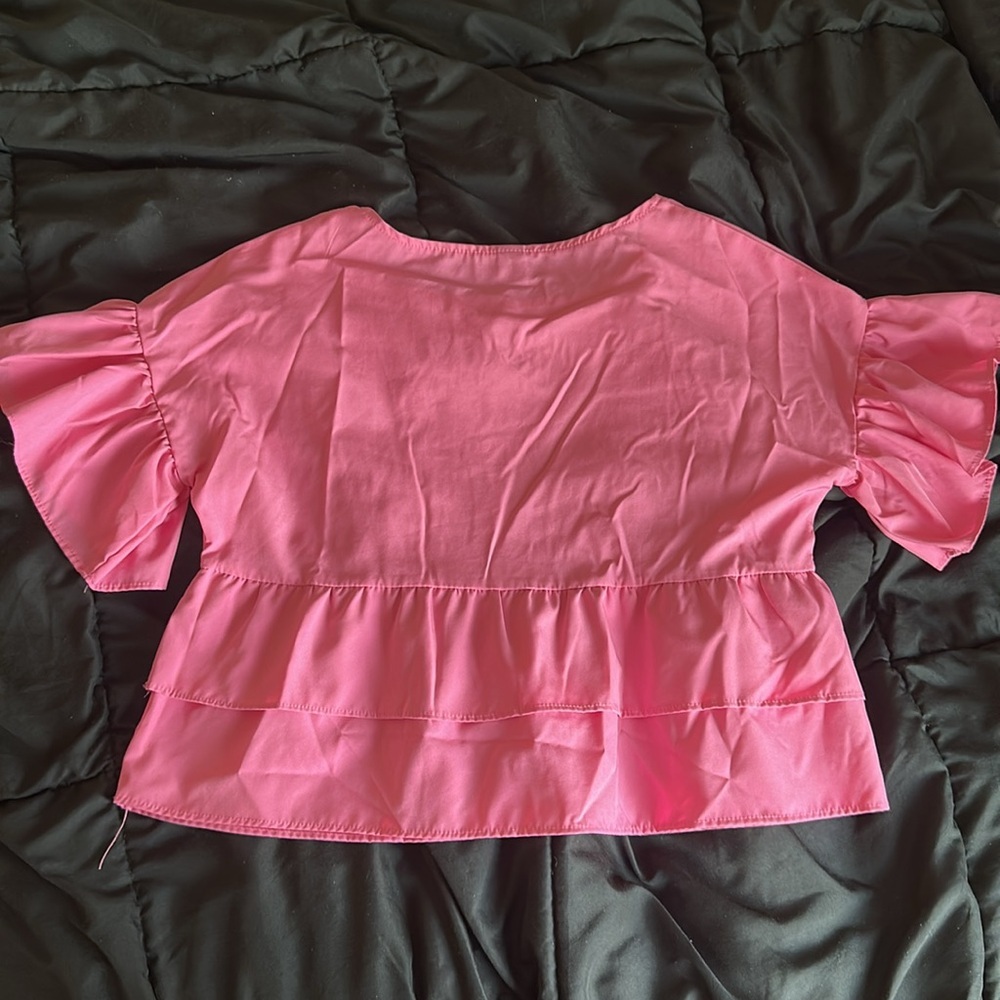 Pink Ruffle Sleeve Top - Picture 4 of 4